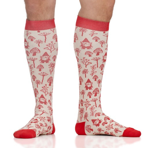 SALE Cotton 15-20 mmHg Compression Socks in Woodland Gnomes