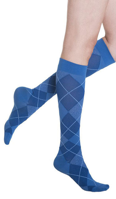 Women Style Microfiber Patterns 20-30 mmHg Knee Highs