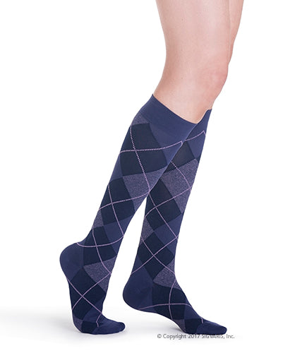 Women Style Microfiber Patterns 20-30 mmHg Knee Highs