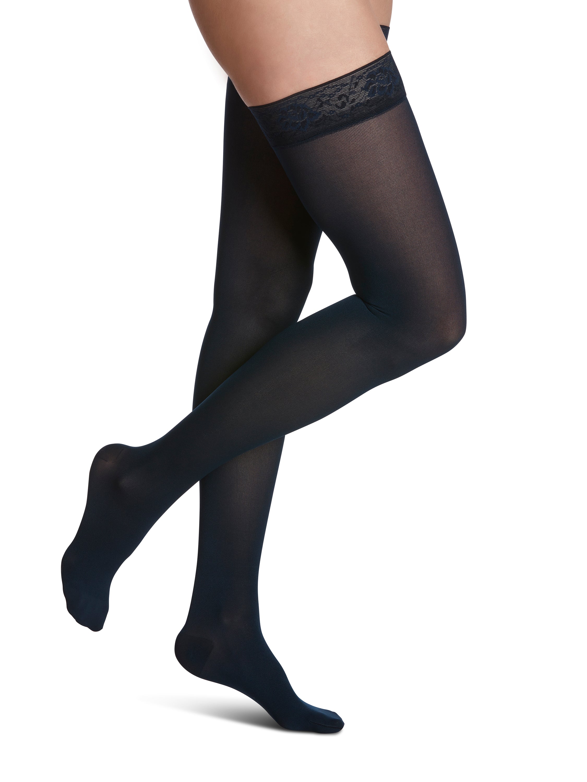 Sigvaris Women's  Style Soft Opaque CLOSED Toe Thigh High in Fashion Colors