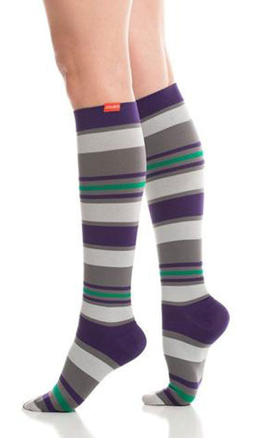 Nylon Stripe purple Nylon Fuchsia  XL 15-20 mmHg Compression Socks by Vim & Vigr
